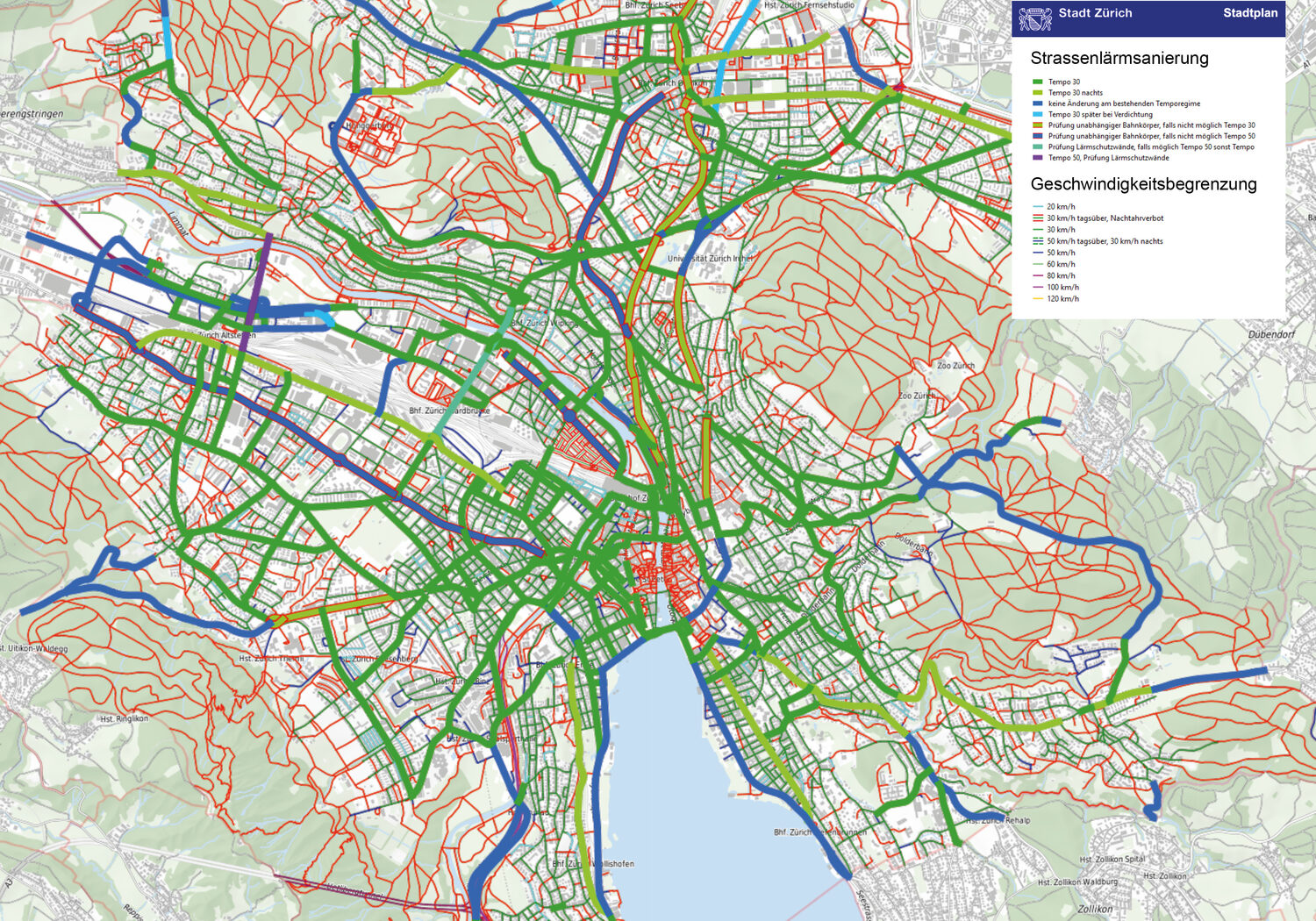 Tempo 30 in der Stadt Zürich in Zukunft